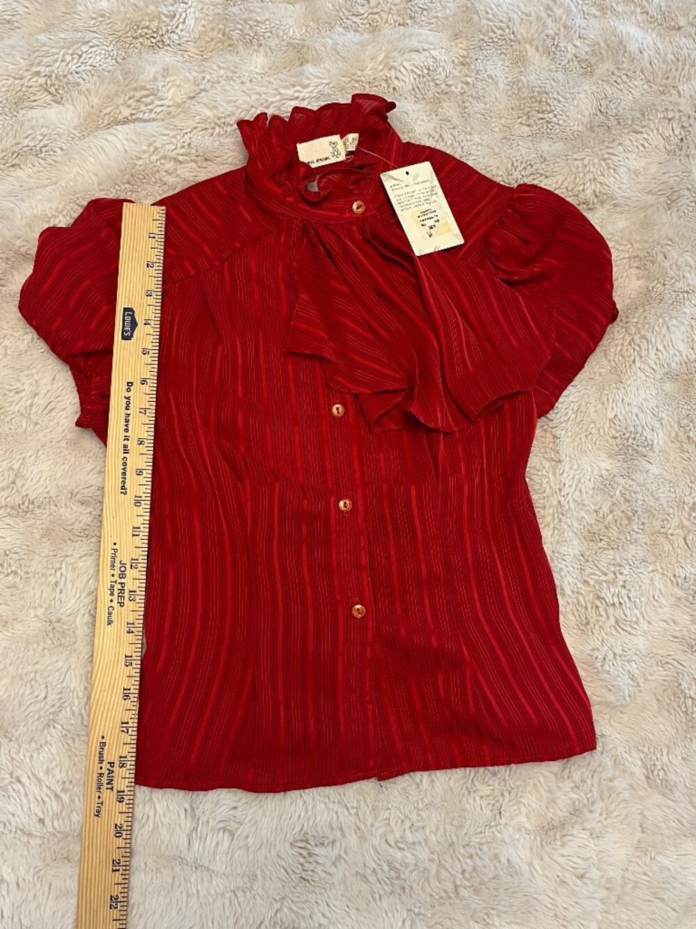 Urban Renewal Urban Outfitters Red Ruffle Puff Sleeve Blouse Small NWT